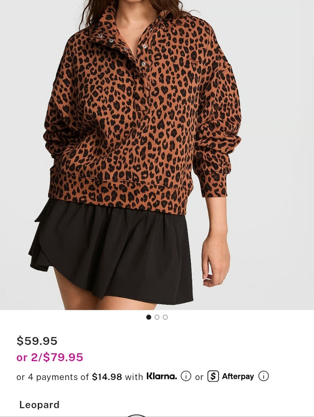 PINK Victoria's Secret Leopard-Print Bomber Jacket - Brown & Black